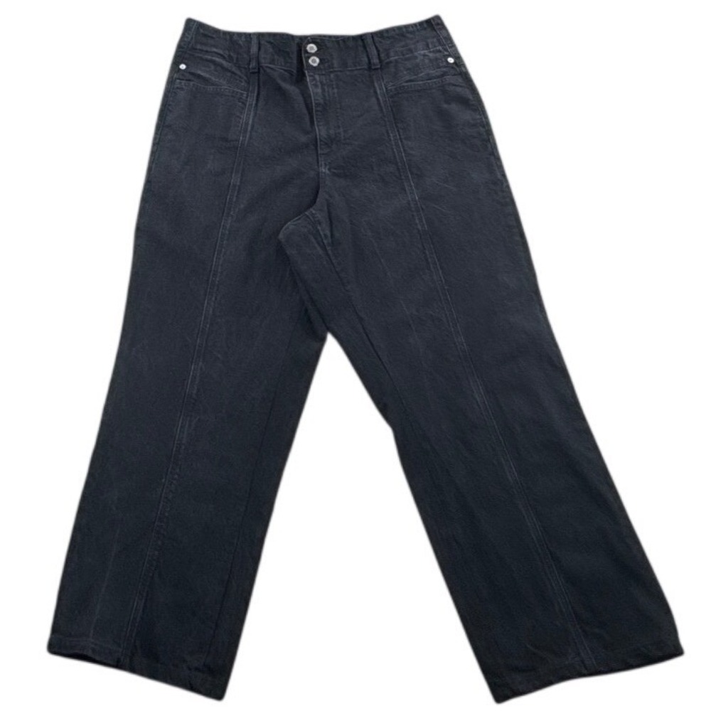 Universal Thread Wide Leg Jeans Womens 17R Black Excellent High Rise Denim